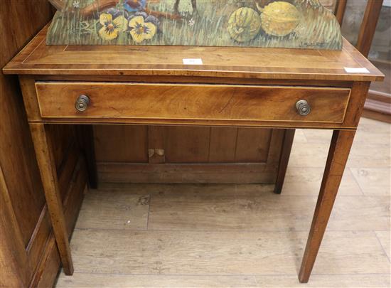 A George III mahogany single drawer side table W.81cm